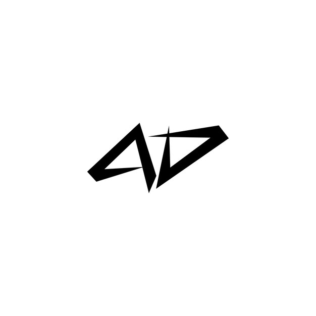 AD Monogram Logo Design letra texto nombre símbolo monocromo logotipo alfabeto carácter simple logo
