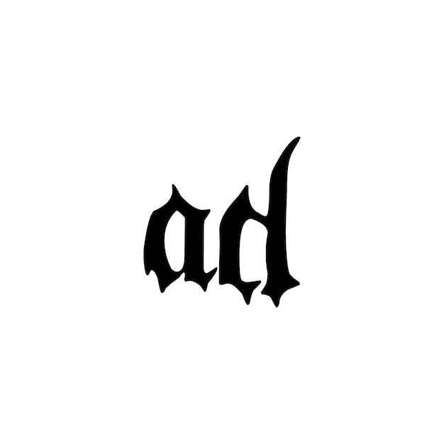 AD Monogram Logo Design letra texto nombre símbolo monocromo logotipo alfabeto carácter simple logo