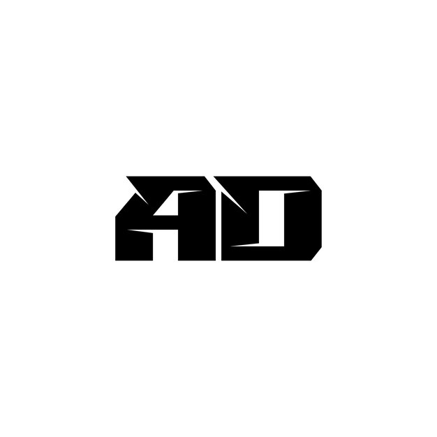 AD Monogram Logo Design letra texto nombre símbolo monocromo logotipo alfabeto carácter simple logo