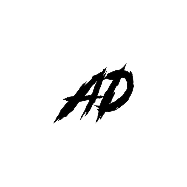 AD Monogram Logo Design letra texto nombre símbolo monocromo logotipo alfabeto carácter simple logo