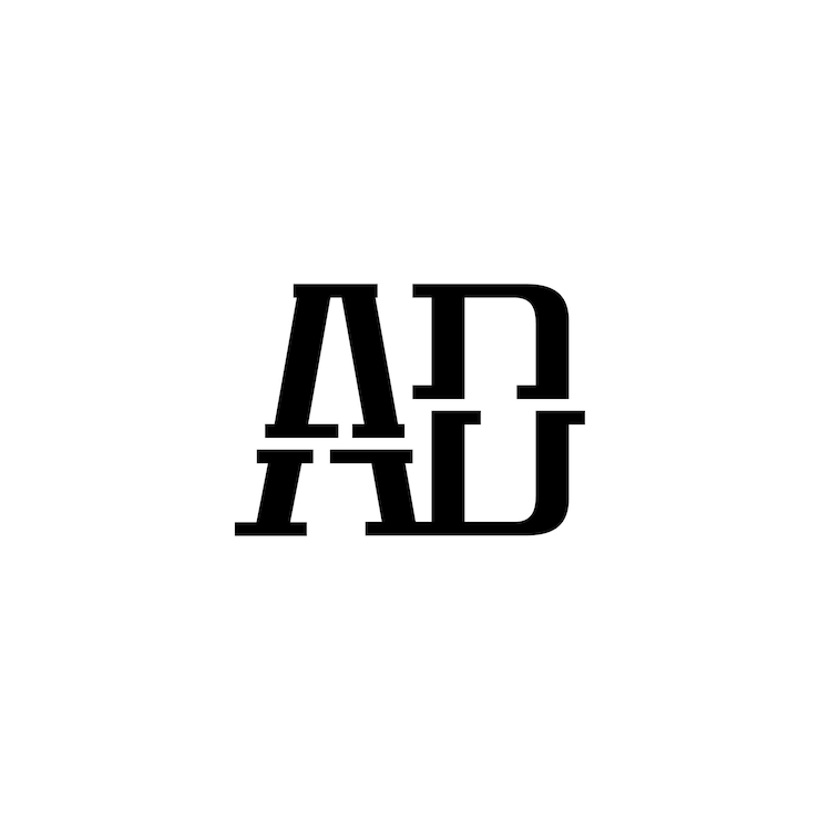 Vector ad monogram logo design letra texto nombre símbolo monocromo logotipo alfabeto carácter simple logo