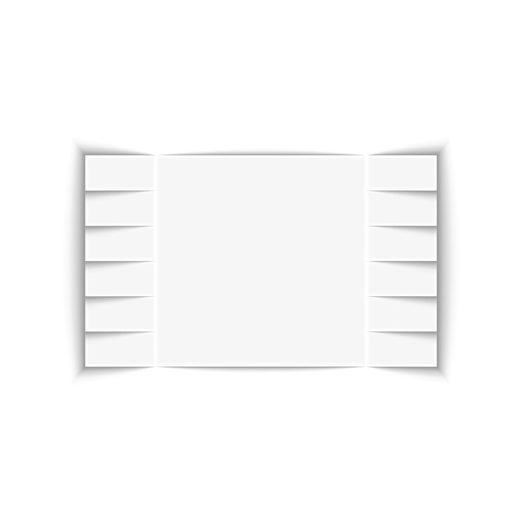 Vector ad with detach paper advertisement with tearoff horizontal stripes is blank vector design mockup for promotion announcement isolated glued realistic sheet paper with shadows on a white background