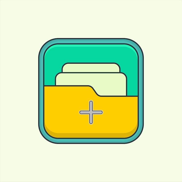 Vector add folder icon icon related to design elements suitable for web site app user interfaceselement printable etc flat icon style simple vector design editable