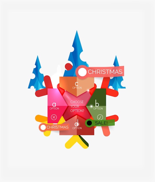 Adhesivas modernas de papel para la Navidad