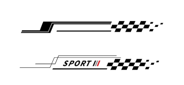 Adhesivas de rayas para automóviles deportivos Adhesivas para bandera a cuadros plantilla de calcomanías para automóviles