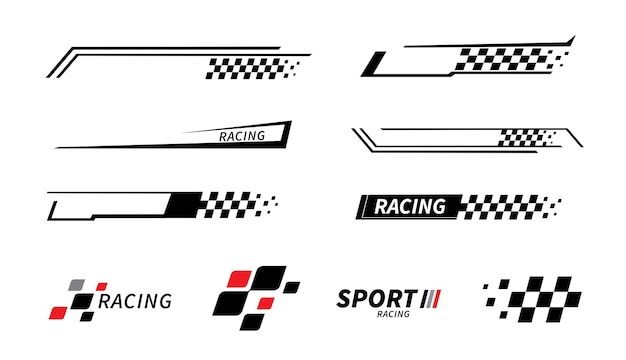 Adhesivas de rayas para automóviles deportivos Bandera de carreras Bandera a cuadros Banderas de carreras de rayas Adhesivas para automóviles