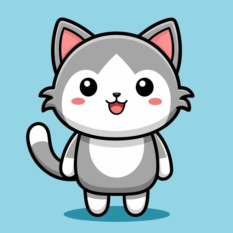 Adhesivo artístico de Kitty Line para niños Adhesivo de dibujos animados de gatos