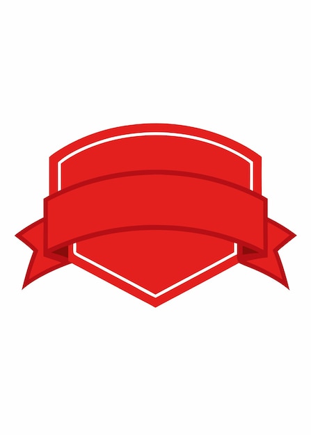 Adhesivo de bandera roja sobre fondo blanco