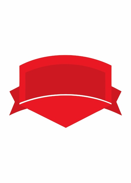 Adhesivo de bandera roja sobre fondo blanco
