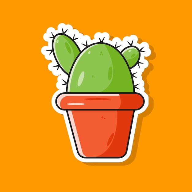 Adhesivo de cactus vector adhesivo cortado con matriz