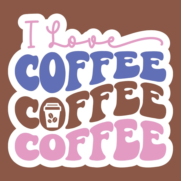Adhesivo de café retro