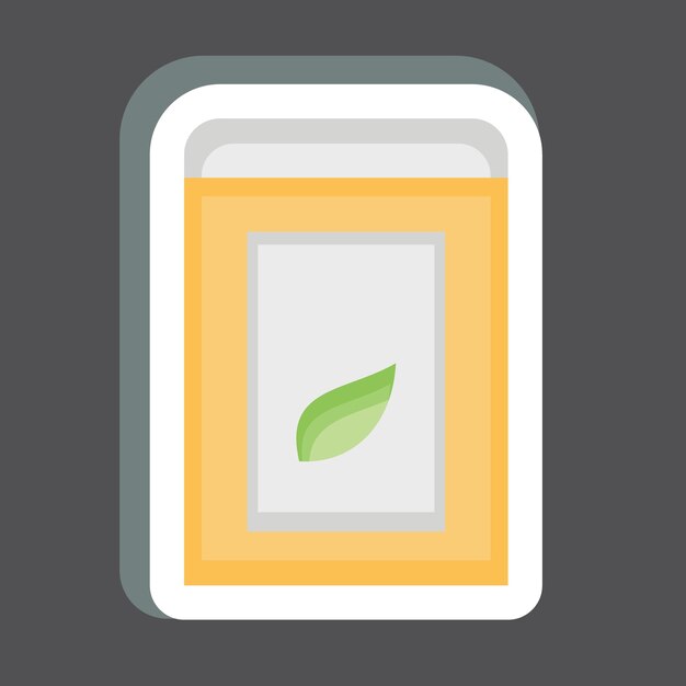 Adhesivo Caja de té relacionada con el símbolo del té diseño simple editable
