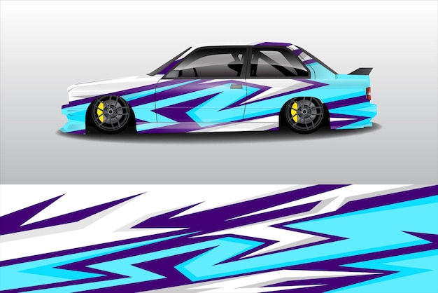 Adhesivo de carreras de vinilo de envoltura de automóviles ornamento líneas geométricas abstractas vectoriales diseño de fondo impresión temp