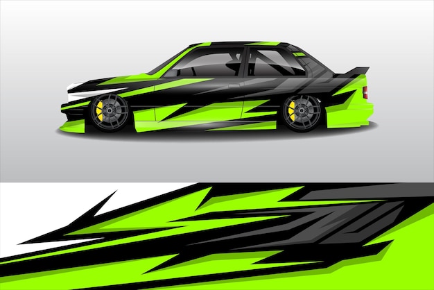 Adhesivo de carreras de vinilo de envoltura de automóviles ornamento líneas geométricas abstractas vectoriales diseño de fondo impresión temp