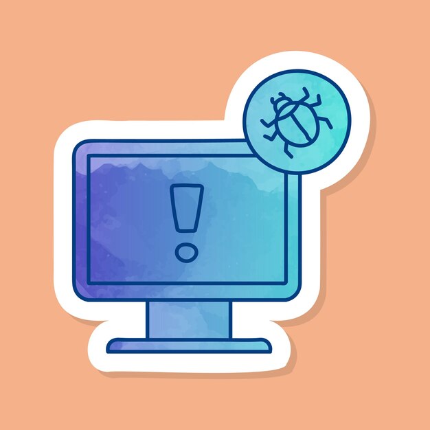 Adhesivo de color para errores de computadora