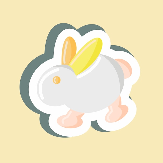 Adhesivo Conejo adecuado para carne diseño simple editable
