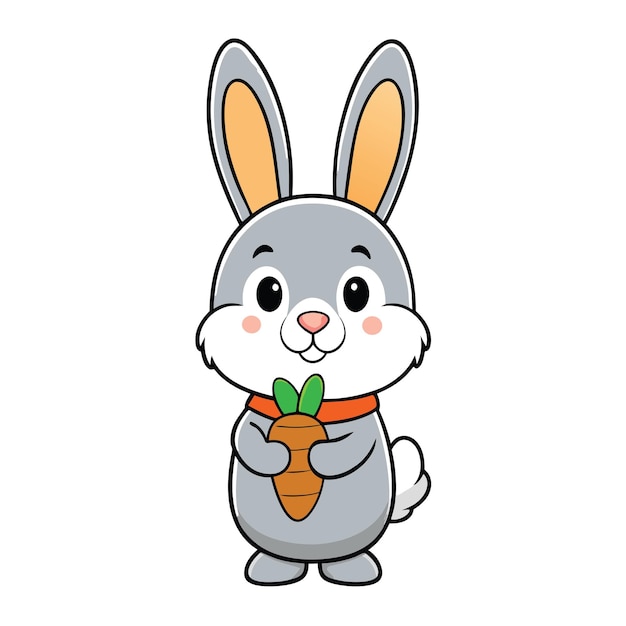 Adhesivo de conejo lindo con zanahoria Adesivo de conejito lindo conzanahoria con zanahorias