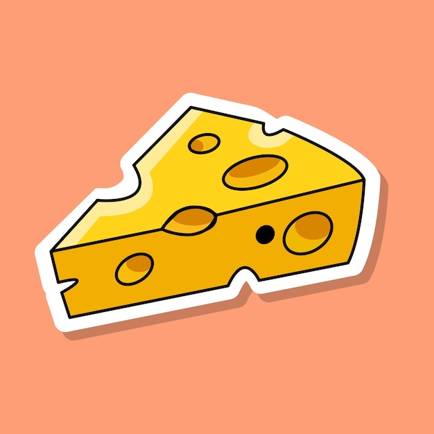 Adhesivo de corte de queso al estilo de dibujos animados