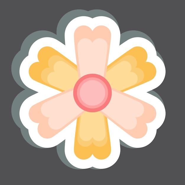 Adhesivo Cosmos relacionado con el símbolo de las flores diseño simple editable 1