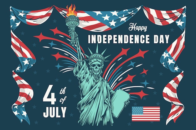 Adhesivo del Día de la Independencia de los Estados Unidos colorido
