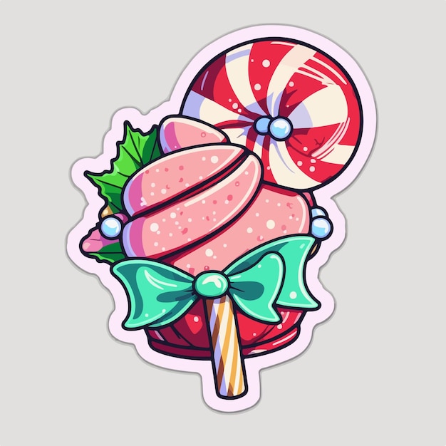 Adhesivo de dibujos animados de dulces de Navidad decoración de pegatinas de dulces de Navidad Multicolor