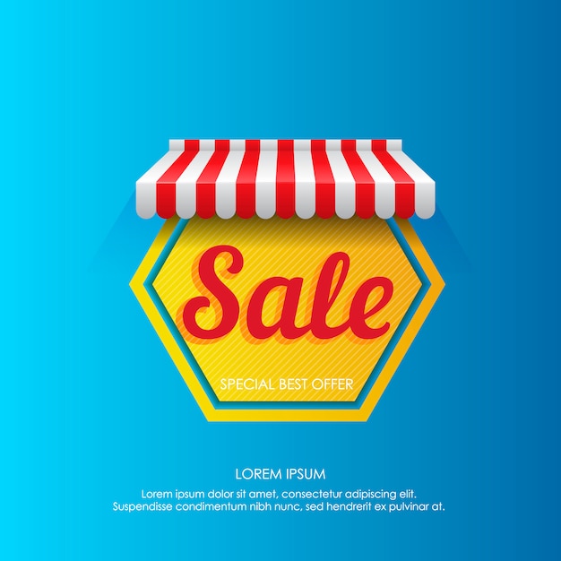 Adhesivo dorado brillante que anuncia venta
