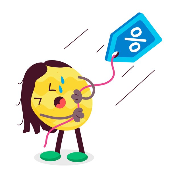 Adhesivo de estilo de dibujos animados de compras en la web