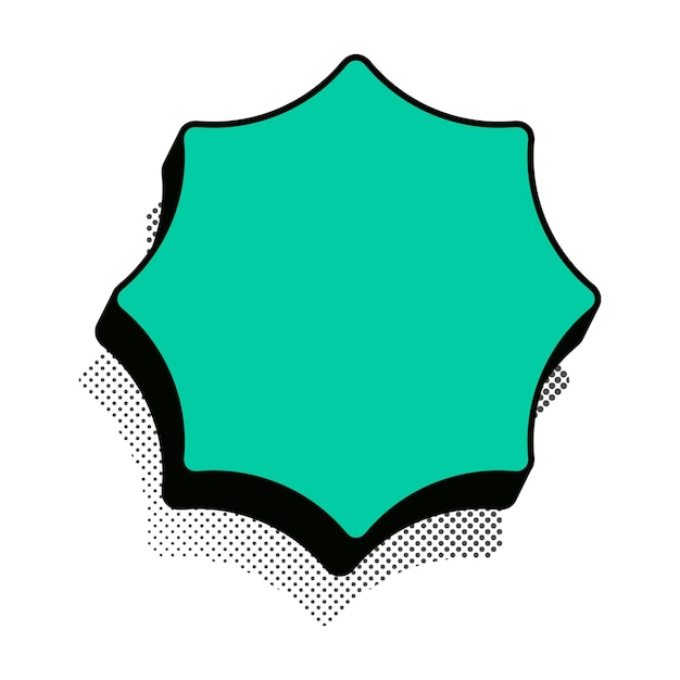 Adhesivo de estilo retro de color verde sombra de medio tono