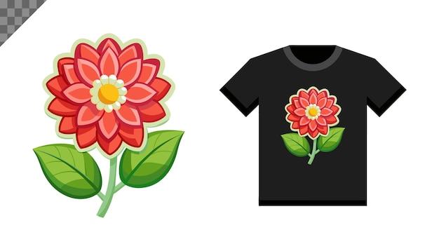 Adhesivo de flores diseño de camiseta Vector