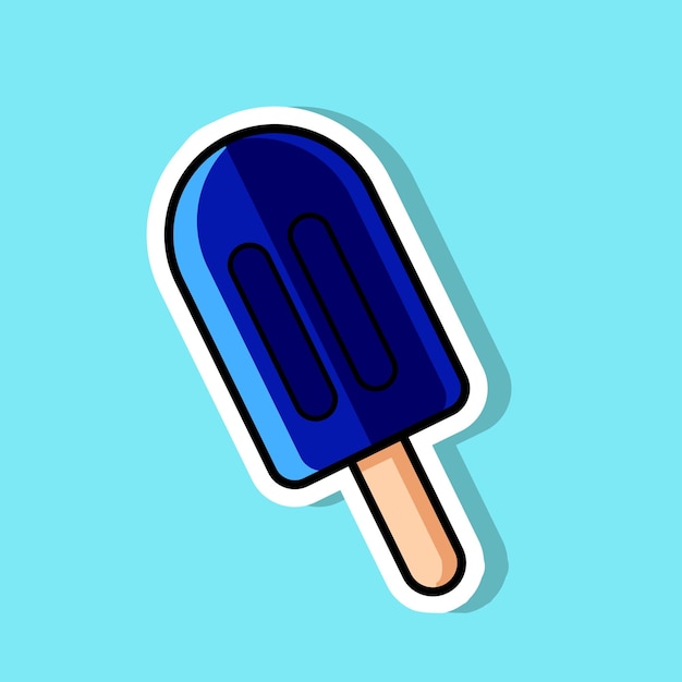Adhesivo de helado azul adhesivo de corte de vector