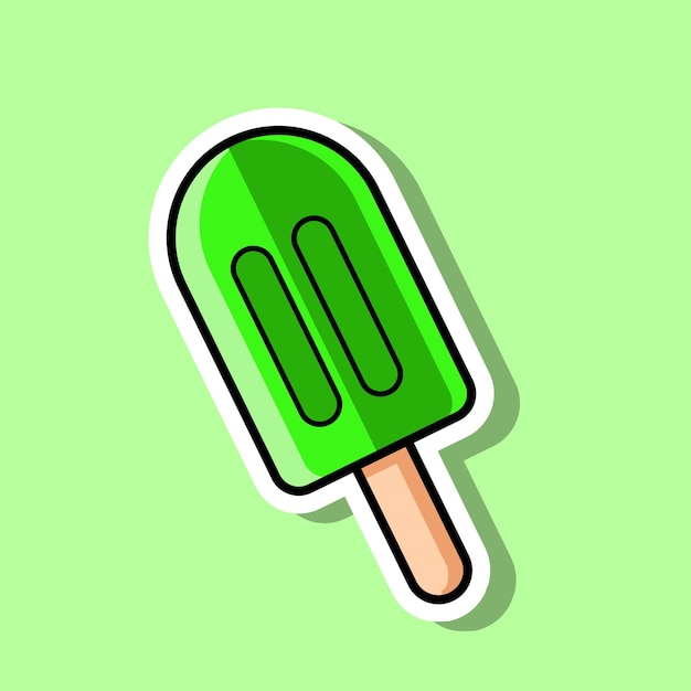 Adhesivo de helado verde claro adhesivo de corte de vector
