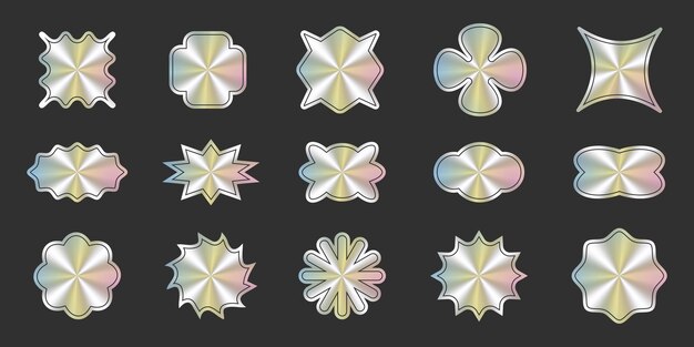 Adhesivo holográfico Adhesivos holográficos de diferentes formas Círculo, ovoide, rectángulo, brillante y brillante