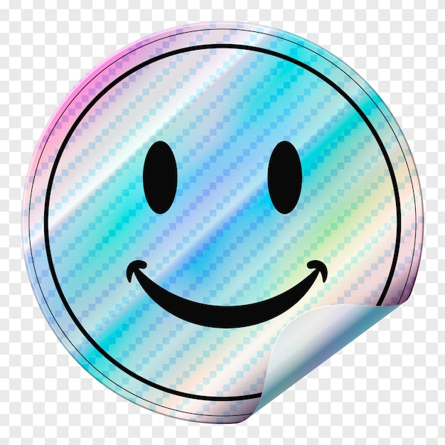 Adhesivo holográfico para caras sonrientes