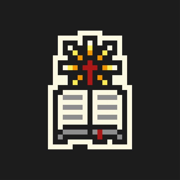 Adhesivo de ilustración de arte de píxeles de la Biblia