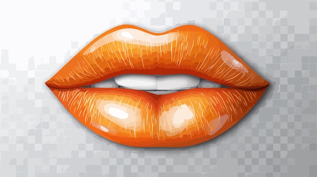 Adhesivo de labios naranja fondo transparente elemento de diseño de gran ángulo para proyectos creativos