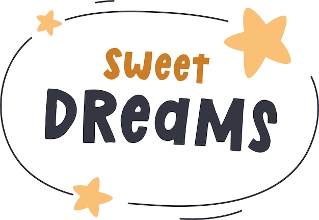 Adhesivo con letras de sueños dulces