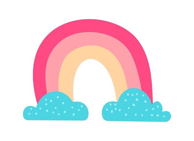 Adhesivo lindo de arco iris colorido en fondo blanco concepto de pegatinas minimalistas lindas para