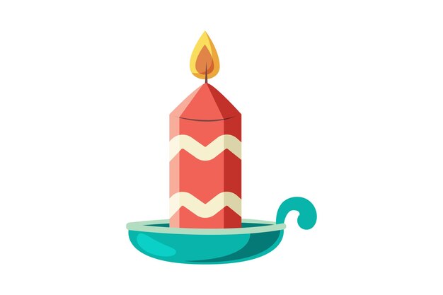 Adhesivo navideño con luz de vela roja