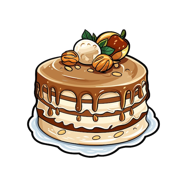 Adhesivo de pastel de praline de avellana 020 colores frescos e ilustración de clipart de kawaii