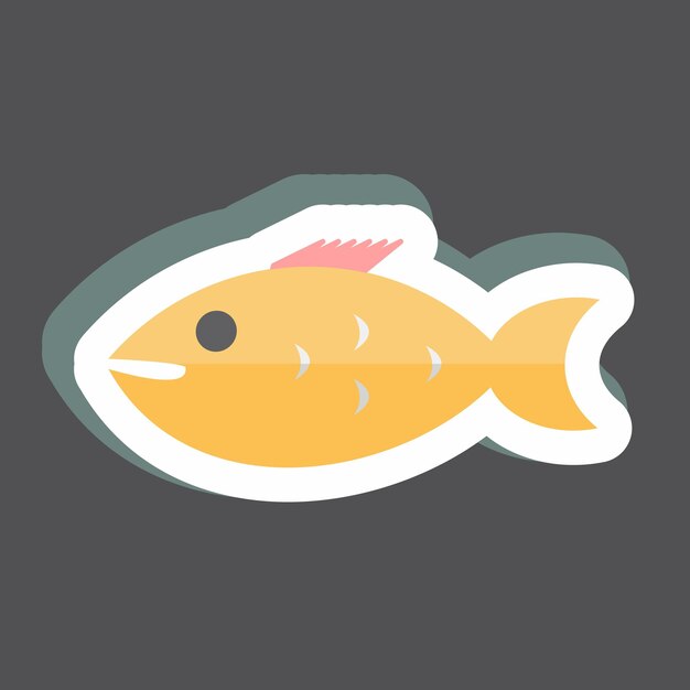 Adhesivo Pez adecuado para el símbolo del mar diseño simple editable