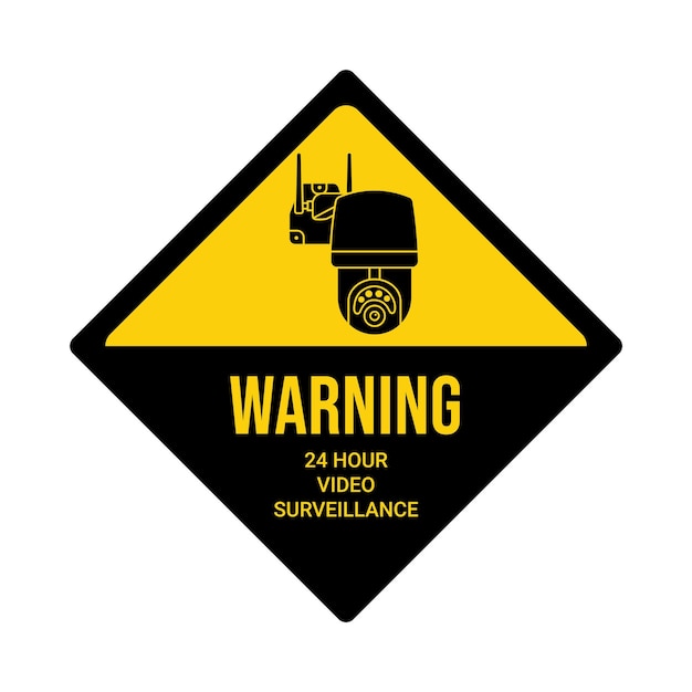 Adhesivo plano cuadrado de videovigilancia