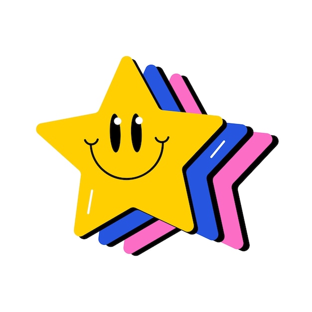 Adhesivo plano práctico con el emoji de la estrella