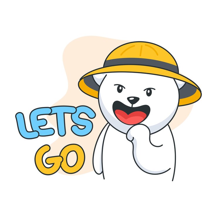 Vector adhesivo plano y práctico de "vamos, oso"