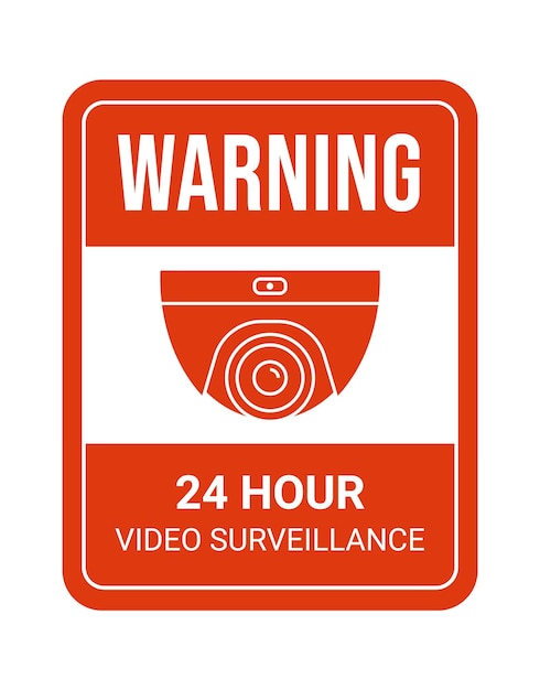 Adhesivo plano rectangular de videovigilancia