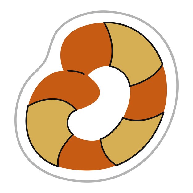 Adhesivo de pretzel dulce de Halloween Ilustración vectorial plana en color