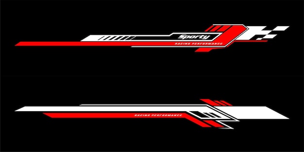 Adhesivo de rayas de automóviles con vector completo editable