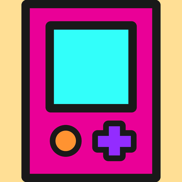 Vector adhesivo retro para el gameboy