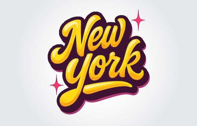 Adhesivo de tipografía retro de la ciudad de Nueva York