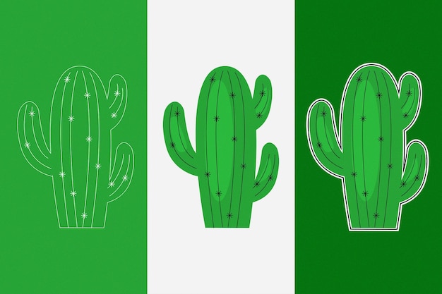 Adhesivo de vector de cactus