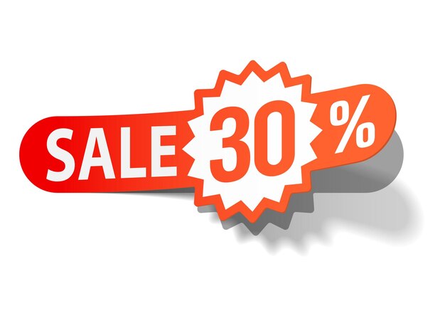 Adhesivo vectorial 30 por ciento de descuento